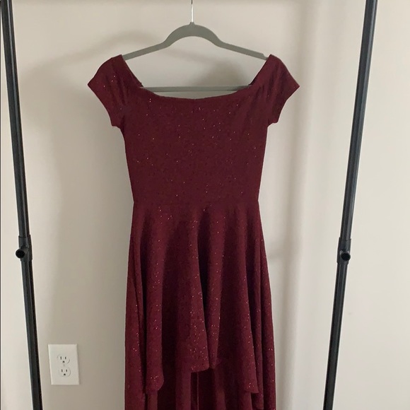 cute off the shoulder high-low semi dress - Picture 1 of 4